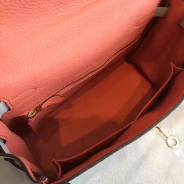 Light Gray Kelly 28 Smooth Leather Gold Hardware Bag