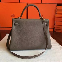 Taupe Kelly 32 Gold Hardware Bag