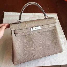 Taupe Kelly 32 Palladium Hardware Bag