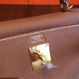 Tan Beige Kelly 28 Gold Hardware Bag