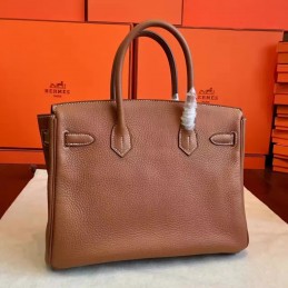 Tan Birkin 30 Smooth Leather Palladium Hardware Bag