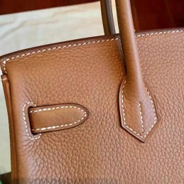 Tan Birkin 30 Smooth Leather Palladium Hardware Bag