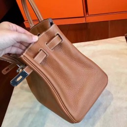 Tan Birkin 30 Smooth Leather Palladium Hardware Bag