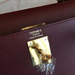 Burgundy Kelly 32 Gold Hardware Bag