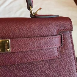 Burgundy Kelly 32 Gold Hardware Bag