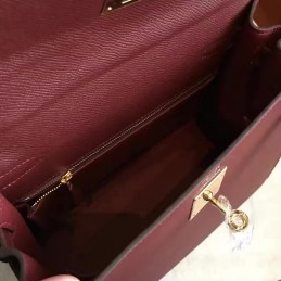 Burgundy Kelly 32 Gold Hardware Bag