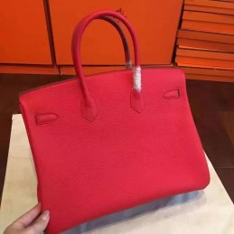 Red Beige Birkin 35 Gold Hardware Bag