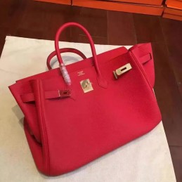 Red Beige Birkin 35 Gold Hardware Bag