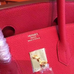 Red Beige Birkin 35 Gold Hardware Bag