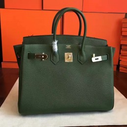 Green Birkin 35 Gold Hardware Bag