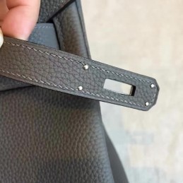 Gray Birkin 30 Palladium Hardware Bag