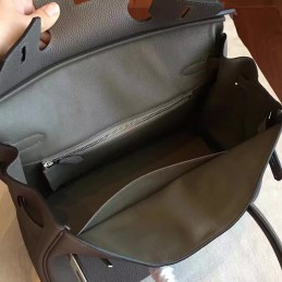 Gray Birkin 30 Palladium Hardware Bag