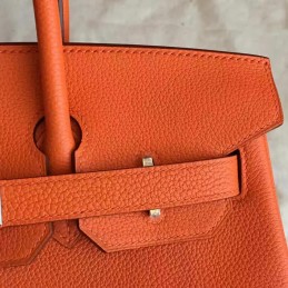 Orange Birkin 30 Palladium Hardware Bag
