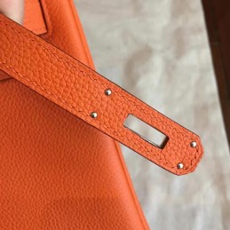 Orange Birkin 30 Palladium Hardware Bag