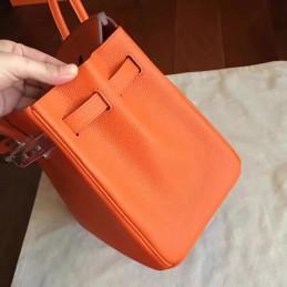 Orange Birkin 30 Palladium Hardware Bag