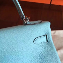 Light Blue Kelly 28 Palladium Hardware Bag