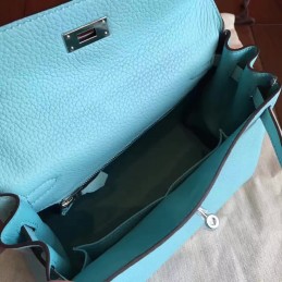 Light Blue Kelly 28 Palladium Hardware Bag