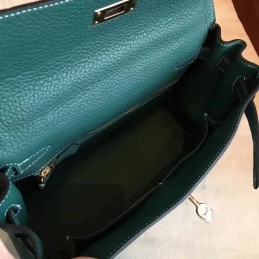 Green Kelly 28 Palladium Hardware Bag