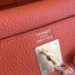 Orange Kelly 28 Gold Hardware Bag