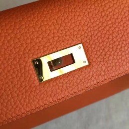 Orange Kelly 28 Gold Hardware Bag