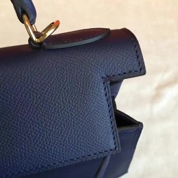 Navy Beige Kelly 28 Gold Hardware Bag