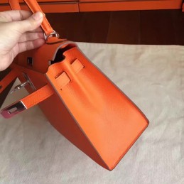 Orange Kelly 28 Palladium Hardware Bag