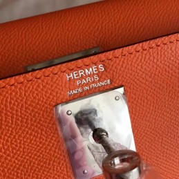 Orange Kelly 28 Palladium Hardware Bag