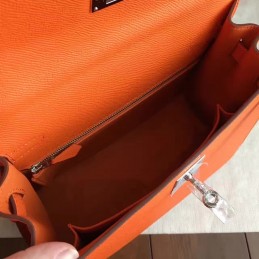 Orange Kelly 28 Palladium Hardware Bag
