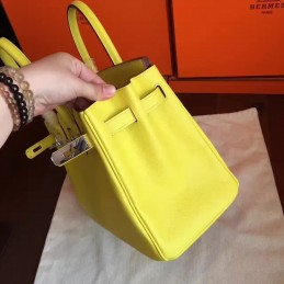 Yellow Birkin 30 Palladium Hardware Bag