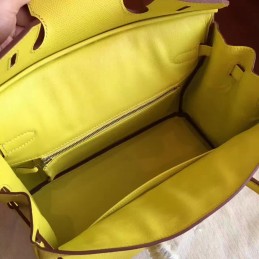 Yellow Birkin 30 Palladium Hardware Bag