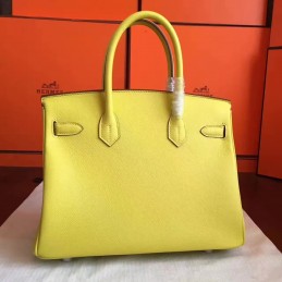 Yellow Birkin 30 Palladium Hardware Bag