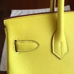Yellow Birkin 30 Palladium Hardware Bag