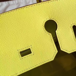 Yellow Birkin 30 Palladium Hardware Bag