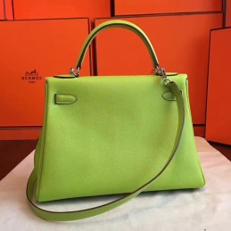 Lime Green Kelly 32 Palladium Hardware Bag