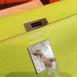 Lime Green Kelly 32 Palladium Hardware Bag