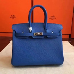 Blue Birkin 30 Palladium Hardware Bag