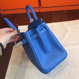 Blue Birkin 30 Palladium Hardware Bag