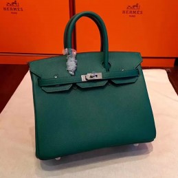 Green Birkin 30 Structured Leather Palladium Hardware Bag