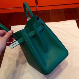 Green Birkin 30 Structured Leather Palladium Hardware Bag