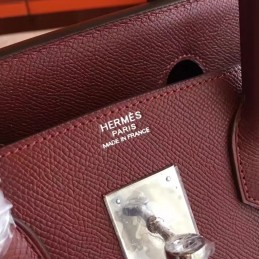 Burgundy Birkin 30 Palladium Hardware Bag