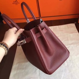 Burgundy Birkin 30 Palladium Hardware Bag