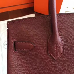 Burgundy Birkin 30 Palladium Hardware Bag