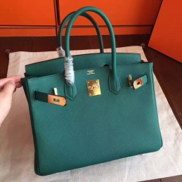 Green Birkin 30 Gold Hardware Bag