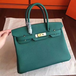 Green Birkin 30 Gold Hardware Bag