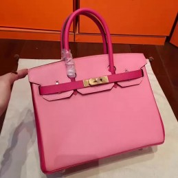 Pink Birkin 30 Smooth Leather Gold Hardware Bag