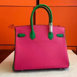 Purple Green Colorblock Birkin 30 Gold Hardware Bag