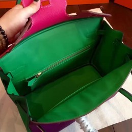 Purple Green Colorblock Birkin 30 Gold Hardware Bag