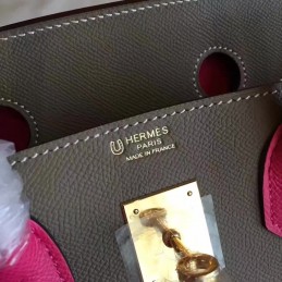 Gray Fuchsia Colorblock Birkin 30 Gold Hardware Bag