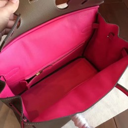 Gray Fuchsia Colorblock Birkin 30 Gold Hardware Bag