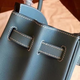 Blue Gray Birkin 30 Palladium Hardware Bag
